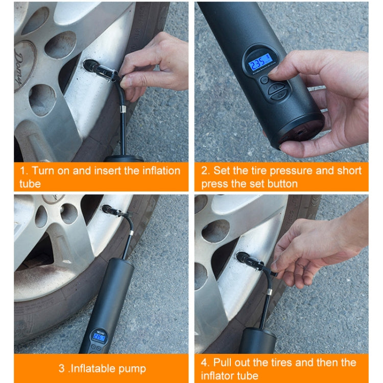 LCD Digital Display Rechargeable Portable Electric Air Pump With COB Light by bashfashion