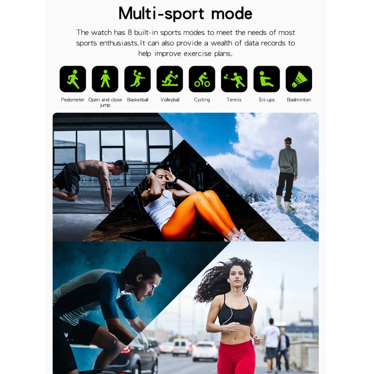 GT20 1.69 inch TFT Screen IP67 Waterproof Smart Watch, Support Music Control / Bluetooth Call / Heart Rate Monitoring / Blood Pressure Monitoring, Style:Steel Strap(Silver) by bashfashion