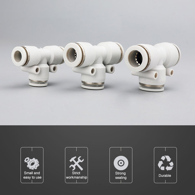 PE-4 LAIZE 10pcs PE T-type Tee Pneumatic Quick Fitting Connector by LAIZE