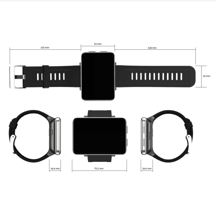 DM100 2.86 inch IPS Full Screen Smart Sport Watch, Support Independent Card Insertion / Multiple Sports Modes / Heart Rate Monitoring / Step Counting, Memory:RAM 1GB+ROM 16GB(Tarnish) by bashfashion