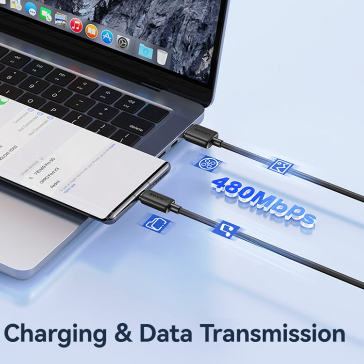 USAMS US-SJ698 USB to USB-C / Type-C 3A Striped Fast Charge Data Cable, Length:3m(Blue) by USAMS