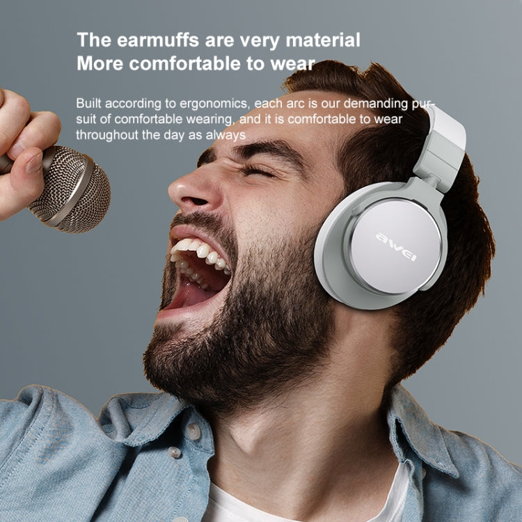awei A710BL Foldable ANC Noise Cancelling Bluetooth Wireless Headset (Grey) by awei