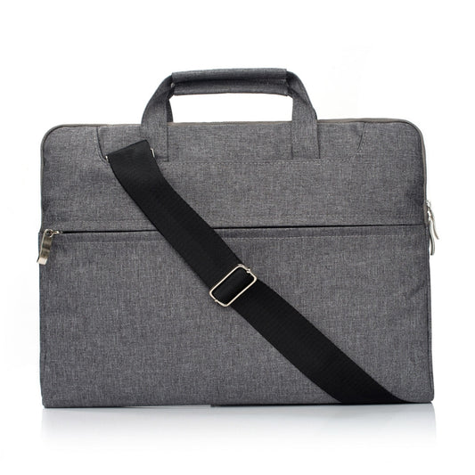 Portable One Shoulder Handheld Zipper Laptop Bag, For 11.6 inch and Below Macbook, Samsung, Lenovo, Sony, DELL Alienware, CHUWI, ASUS, HP (Grey) by bashfashion