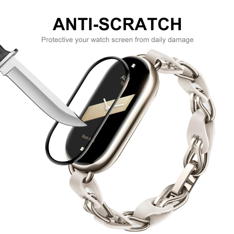 For Xiaomi Mi Band 8 ENKAY Hat-Prince 2 in 1 Set Full Coverage Screen Protector + Elastic Braided Nylon Watch Band(Colorful Red) by ENKAY