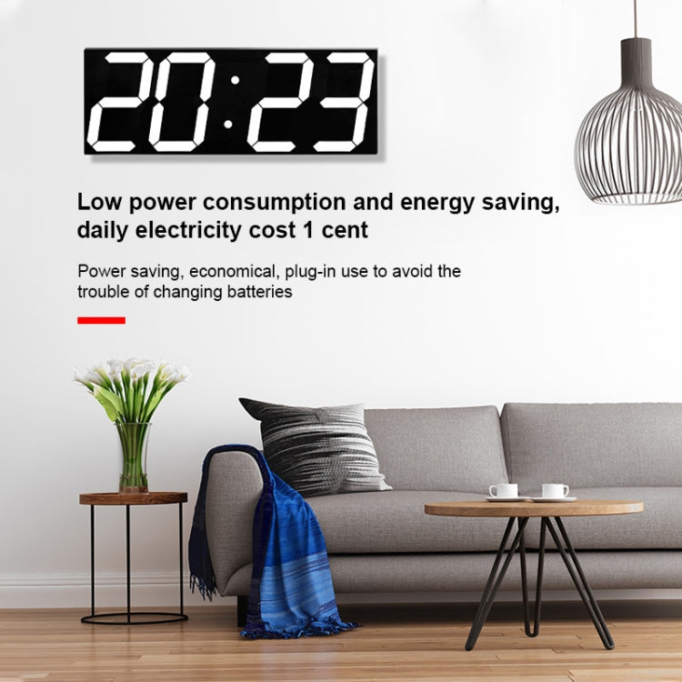 LED Digital Clock Living Room Wall Clock Creative WIFI Clock US Plug, Style:4 Bit WIFI, Color:Sealed Box White by bashfashion