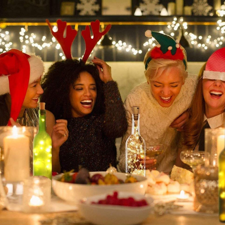 2 PCS LED Wine Cork Christmas Decorative String Lights, Spec: 1m 10 lights(White) by bashfashion