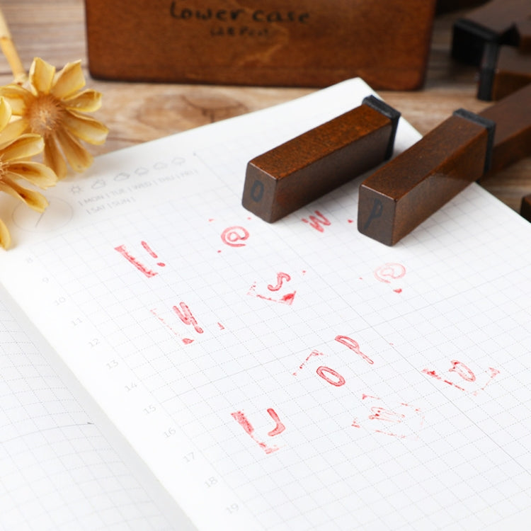 E13 28PCS/Set Vintage Wooden Alphabet and Number Diary Handbook DIY Stamps(Regular Lowercase) by bashfashion