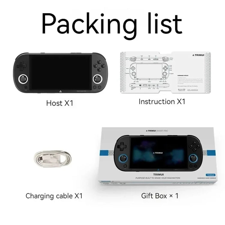 Trimui Smart Pro 4.96 Inch IPS Screen Handheld Game Console Open Source Linux System 128G(Black) by Trimui