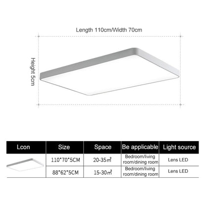 Macaron LED Rectangle Ceiling Lamp, White Light, Size:88x62cm(Yellow) by bashfashion