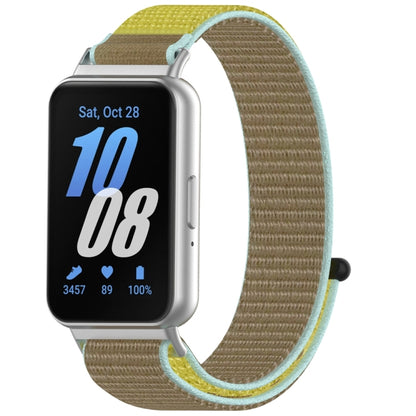 For Samsung Galaxy Fit 3 Nylon Loop Hook and Loop Fastener Watch Band(Camel) by bashfashion