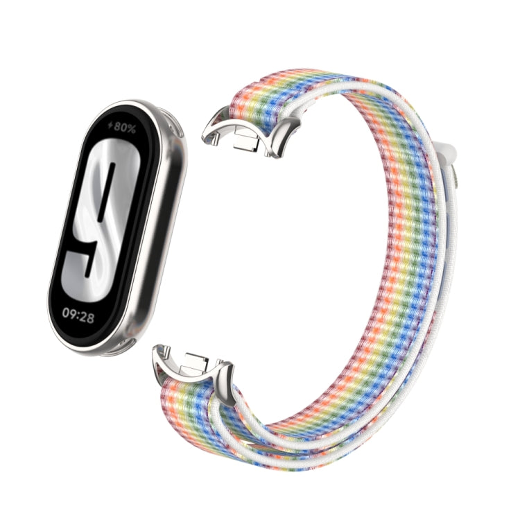 For Xiaomi Smart Band 9 / 8 Metal Connector + Loop Nylon Hook and Loop Fastener Watch Band(Colorful) by bashfashion