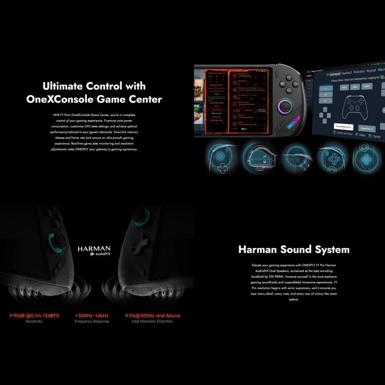 ONE-NETBOOK OneXPlayer F1 Pro 7 inch Handheld Game Console, 64GB+4TB, Windows 11 AMD Ryzen AI 9 HX 370 CPU(EU Plug) by ONE-NETBOOK