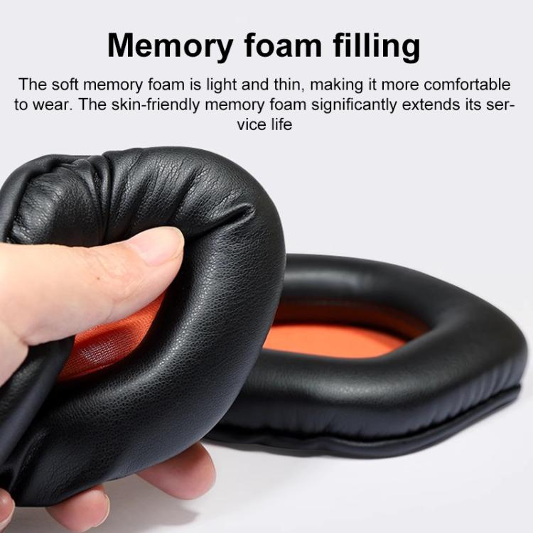 1 Pair Snap-on Replacement Earpads For ASUS ROG Strix7.1, Material:Football Net Fabric(Black Orange) by bashfashion