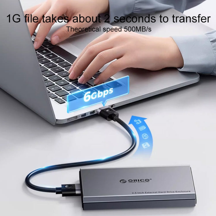 ORICO DD25 C3 2.5 inch Type-C to Type-C and USB Mechanical SSD Enclosure, Supported Capacity: 6TB(Dark Gray) by ORICO