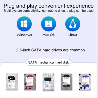 ORICO DD25 C3 2.5 inch Type-C to Type-C and USB Mechanical SSD Enclosure, Supported Capacity: 6TB(Dark Gray) by ORICO