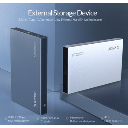 ORICO DD25 C3 2.5 inch Type-C to Type-C and USB Mechanical SSD Enclosure, Supported Capacity: 6TB(Dark Gray) by ORICO