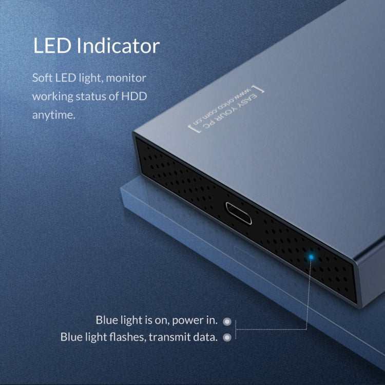 ORICO DD25 C3 2.5 inch Type-C to Type-C and USB Mechanical SSD Enclosure, Supported Capacity: 6TB(Dark Gray) by ORICO