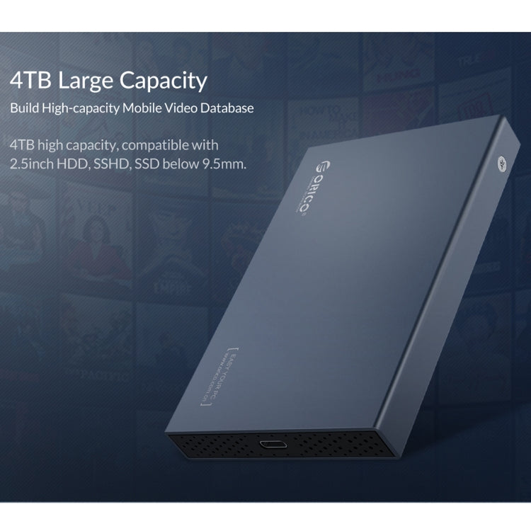 ORICO DD25 C3 2.5 inch Type-C to Type-C and USB Mechanical SSD Enclosure, Supported Capacity: 6TB(Dark Gray) by ORICO