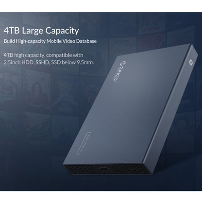 ORICO DD25 C3 2.5 inch Type-C to Type-C and USB Mechanical SSD Enclosure, Supported Capacity: 6TB(Dark Gray) by ORICO