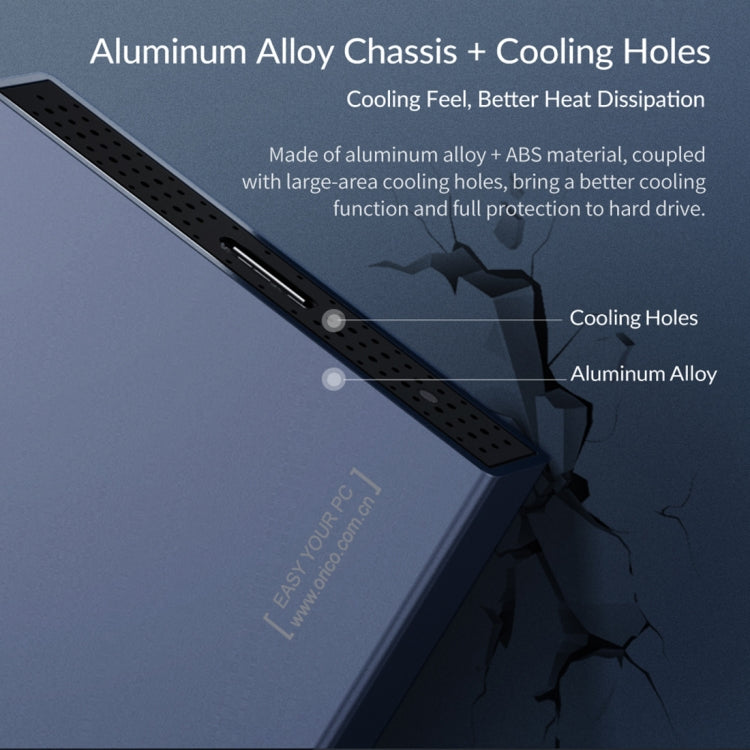 ORICO DD25 C3 2.5 inch Type-C to Type-C and USB Mechanical SSD Enclosure, Supported Capacity: 6TB(Dark Gray) by ORICO