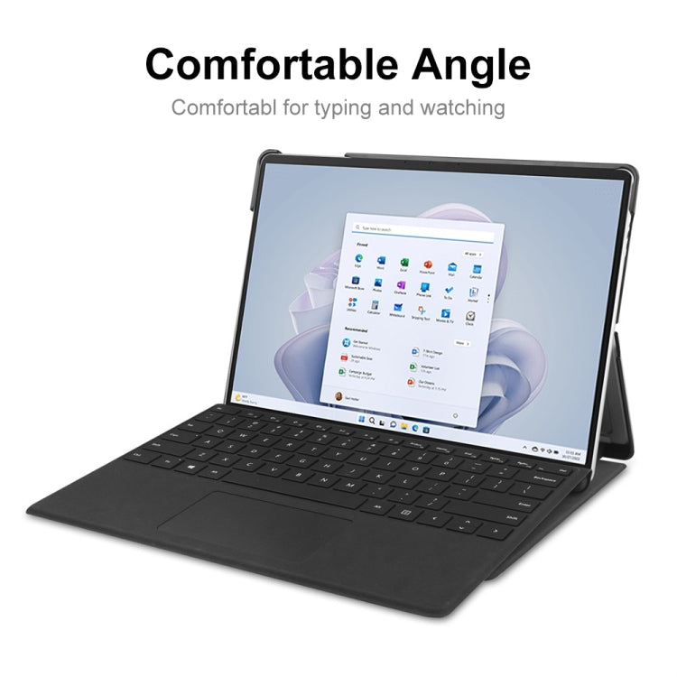 For Microsoft Surface Pro 9 JUNSUNMAY Custer Solid Color 3-Fold Stand Leather Tablet Case(Red) by JUNSUNMAY