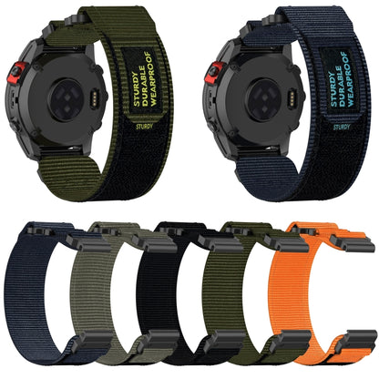 For Garmin Fenix 5 Plus 22mm Nylon Hook And Loop Fastener Watch Band(Black) by bashfashion