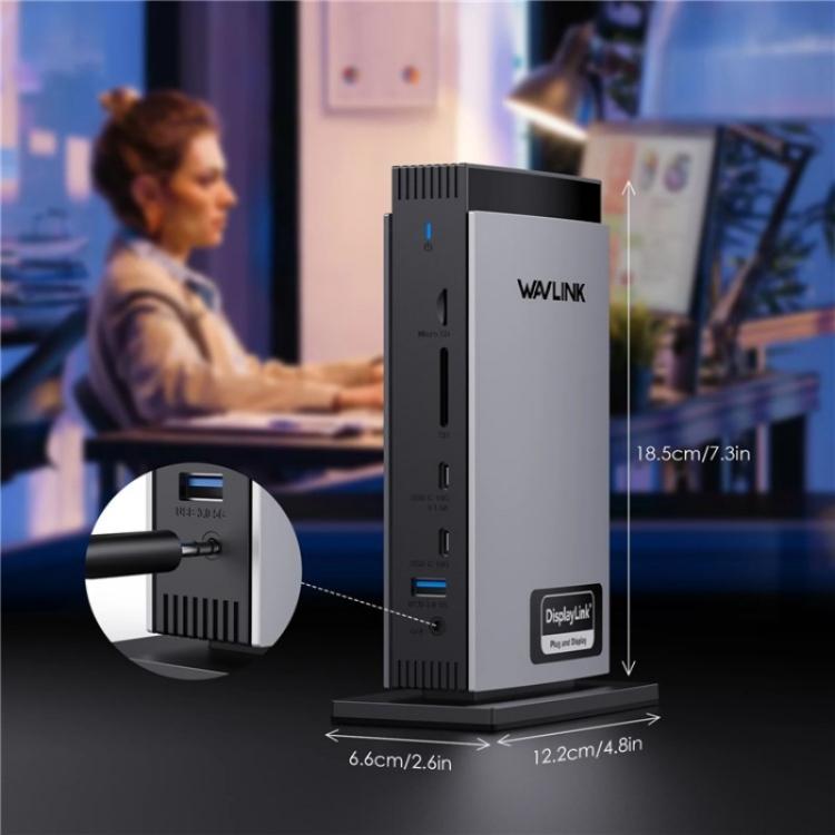 WAVLINK WL-UG69PD13Pro DisplayLink Docking Station 15 in 1 USB-C Hub for MacBook Laptop(AU Plug) by WAVLINK