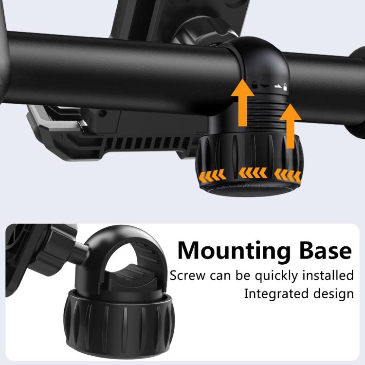 QX-25A Motorcycle Bicycle Handlebar Phone Mount 360 Rotation Shockproof Navigation Holder(Grey) by bashfashion