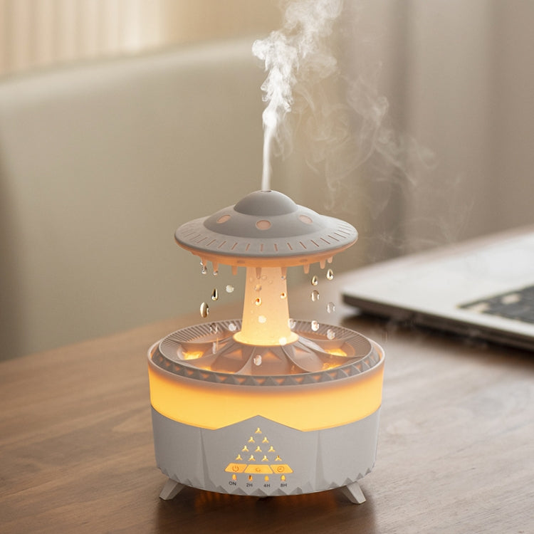UFO Water Drop Aromatherapy Humidifier Desktop Remote Control Diffuser, Plug: AU Plug(White) by bashfashion