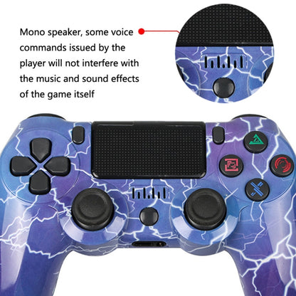 For PS4 Wireless Bluetooth Game Controller With Light Strip Dual Vibration Game Handle(Lightning) by bashfashion