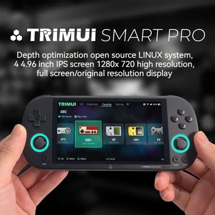 Trimui Smart Pro 4.96 Inch IPS Screen Handheld Game Console Open Source Linux System 64G(Grey) by Trimui