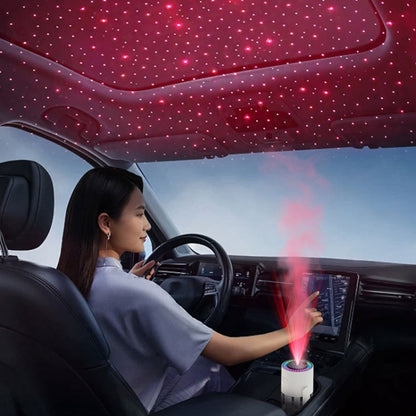 280ml Star Projection Light Humidifier USB Car Diffuser Humidifier Household Hydrating Atomizer, Color: Rotating White by bashfashion