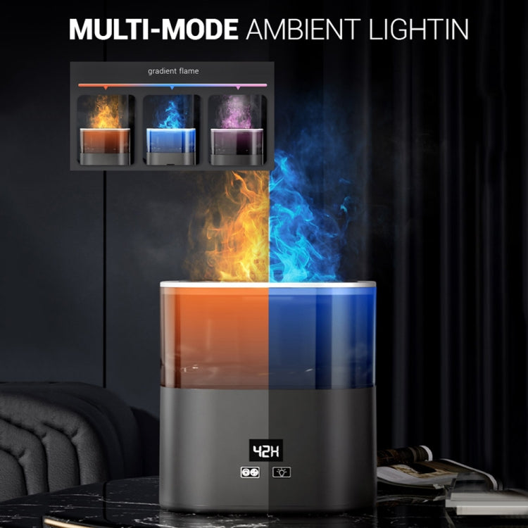 JSQ-58 1.1L large Capacity Digital Display Flame Atomization Humidifier, Color: Matt Black(US Plug) by bashfashion