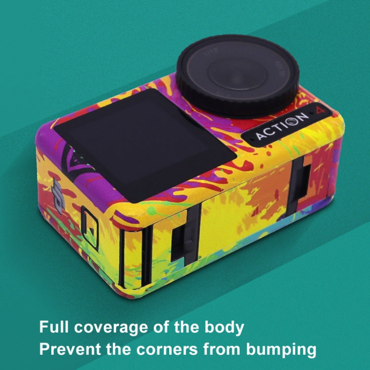 For DJI Action 4 Motion Camera Stickers All Inclusive Photo Frame Color Changing Stickers Accessories, Style: AC4-11 Circuit Red by bashfashion