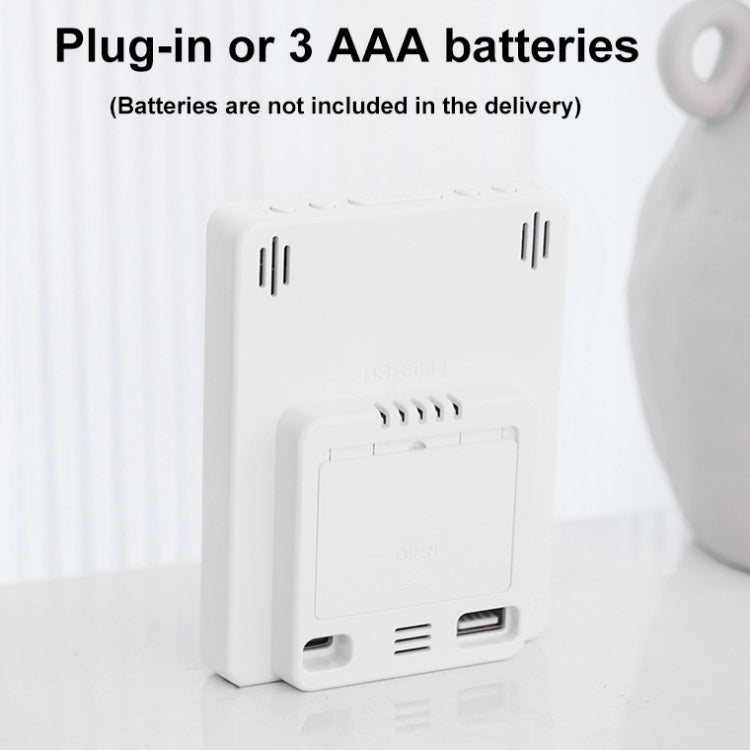 Multifunctional Temperature / Humidity Display Electronic Alarm Clock, Color: Orange White by bashfashion