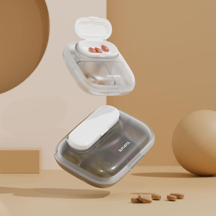 Portable Pill Box Dispenser Sealed Large Capacity Seven Days a Week Medication Organizer, Color: 6 Grids Gray by bashfashion