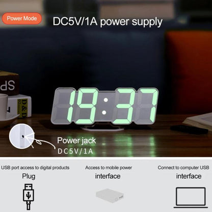 RGB Color Changing 3D Digital Clock With Voice Control, Adjustable Brightness, Temperature Display & Remote, Spec: Upgraded Humidity White by bashfashion