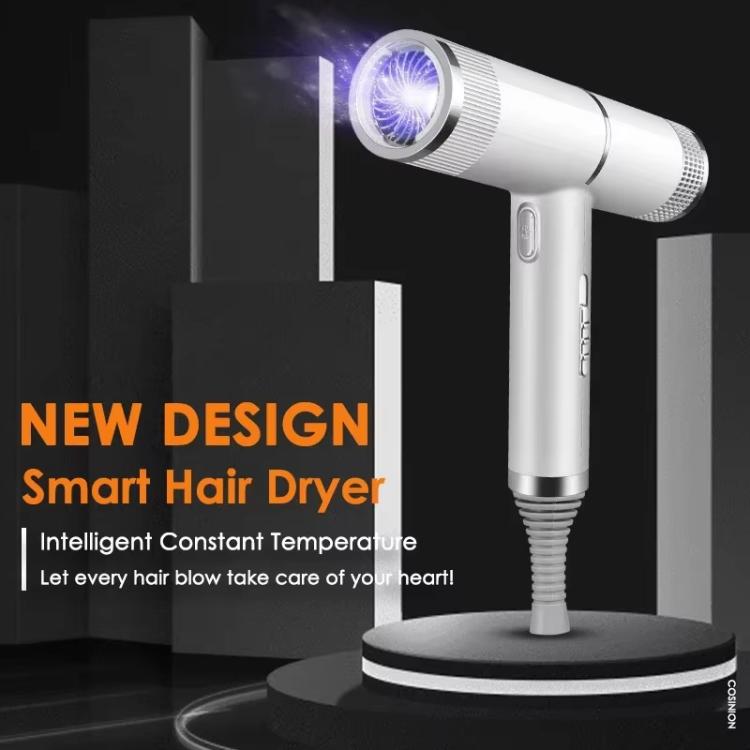 T-Shaped Hair Dryer with Smart Inverter Technology High-Power Blow Dryer for Home & Salon Use EU Plug With 3 Nozzles(Black) by bashfashion
